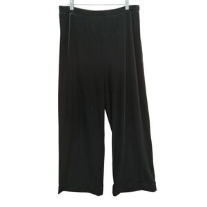 Coldwater Creek Wide Leg Velvet Lounge Pants Women's Large Black Casual‎ Stretch